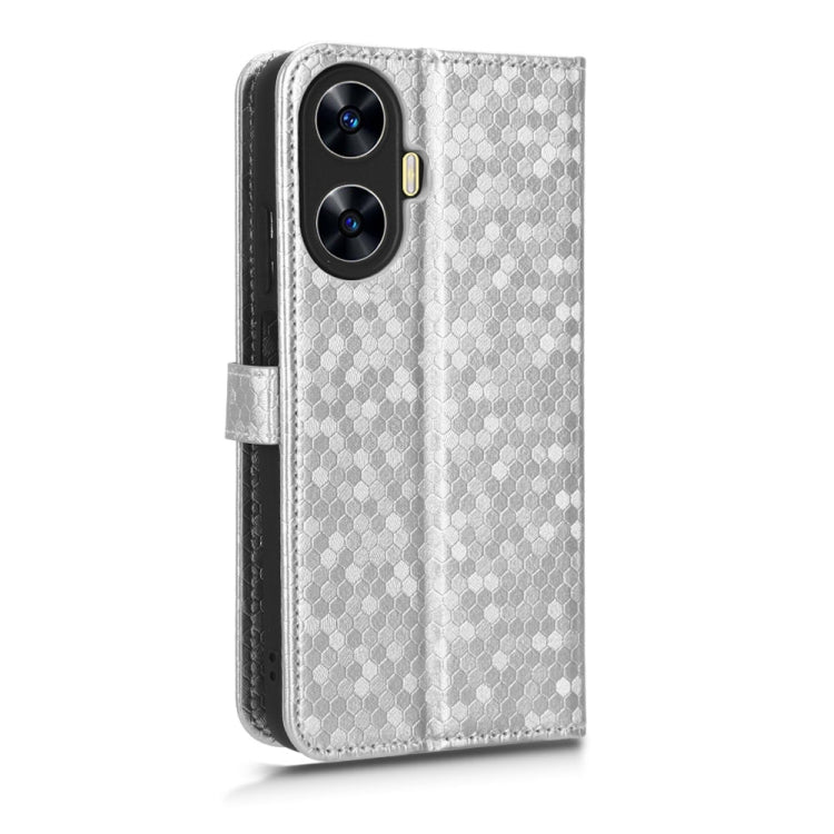 For Realme C55 4G Honeycomb Dot Texture Leather Phone Case