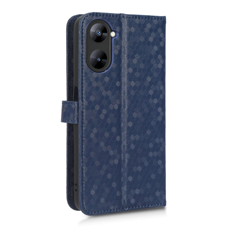 For Realme V30 / V30T 5G Honeycomb Dot Texture Leather Phone Case