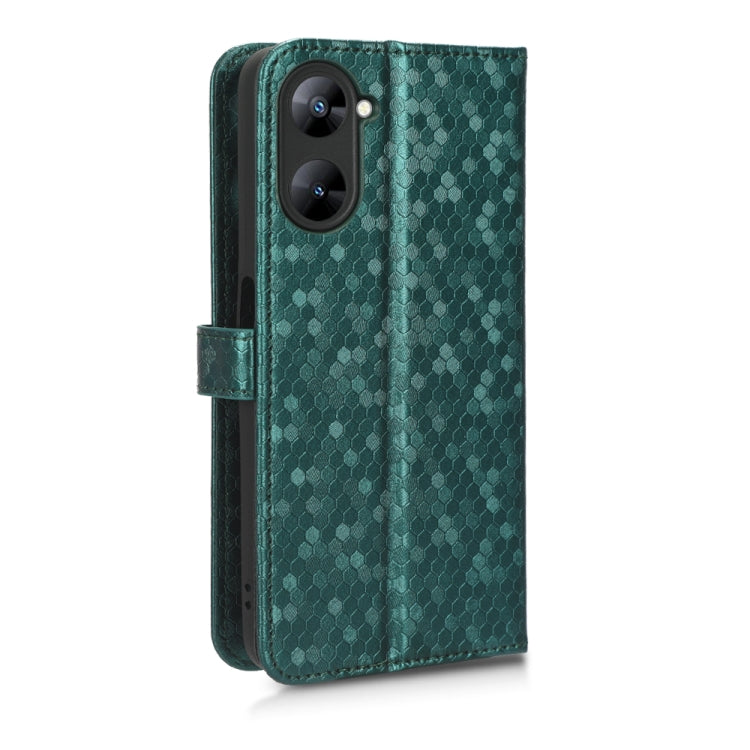 For Realme V30 / V30T 5G Honeycomb Dot Texture Leather Phone Case