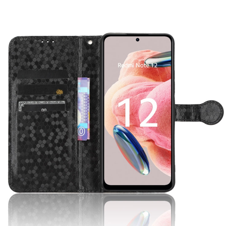 For Xiaomi Redmi Note 12 4G Global Honeycomb Dot Texture Leather Phone Case