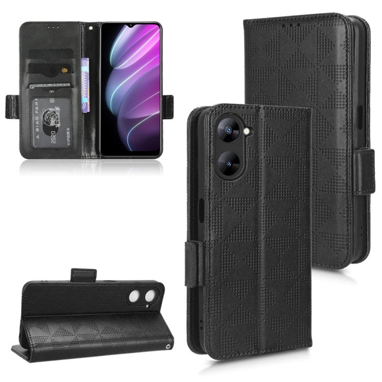 For Realme V30 / V30T 5G Symmetrical Triangle Leather Phone Case