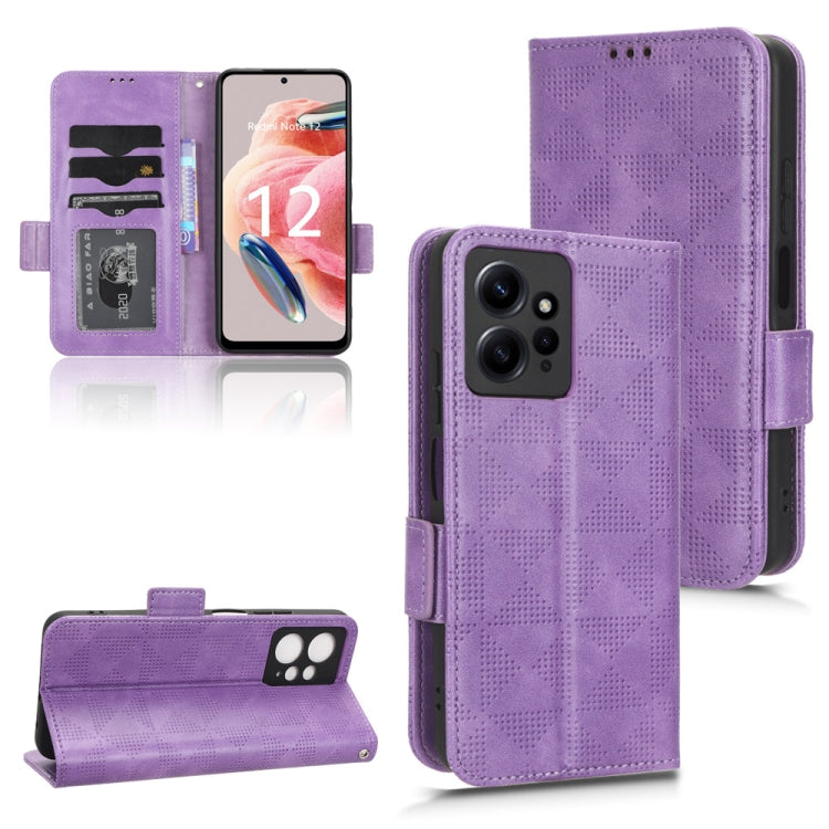 For Xiaomi Redmi Note 12 4G Global Symmetrical Triangle Leather Phone Case