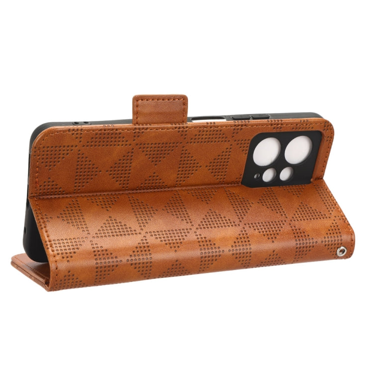 For Xiaomi Redmi Note 12 4G Global Symmetrical Triangle Leather Phone Case