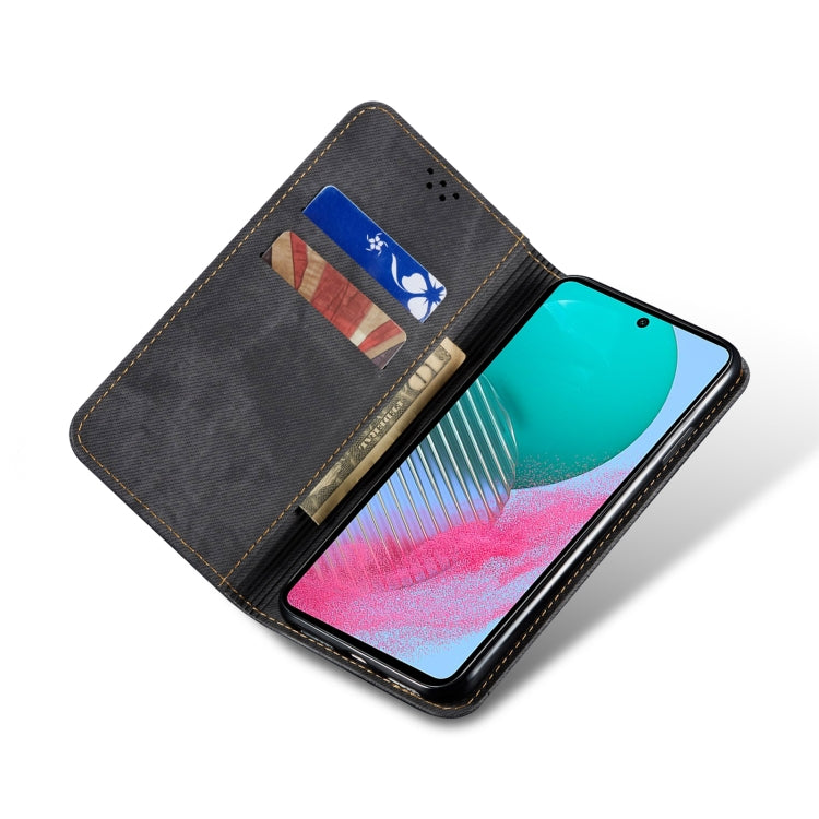 For Samsung Galaxy M54 Denim Texture Leather Phone Case
