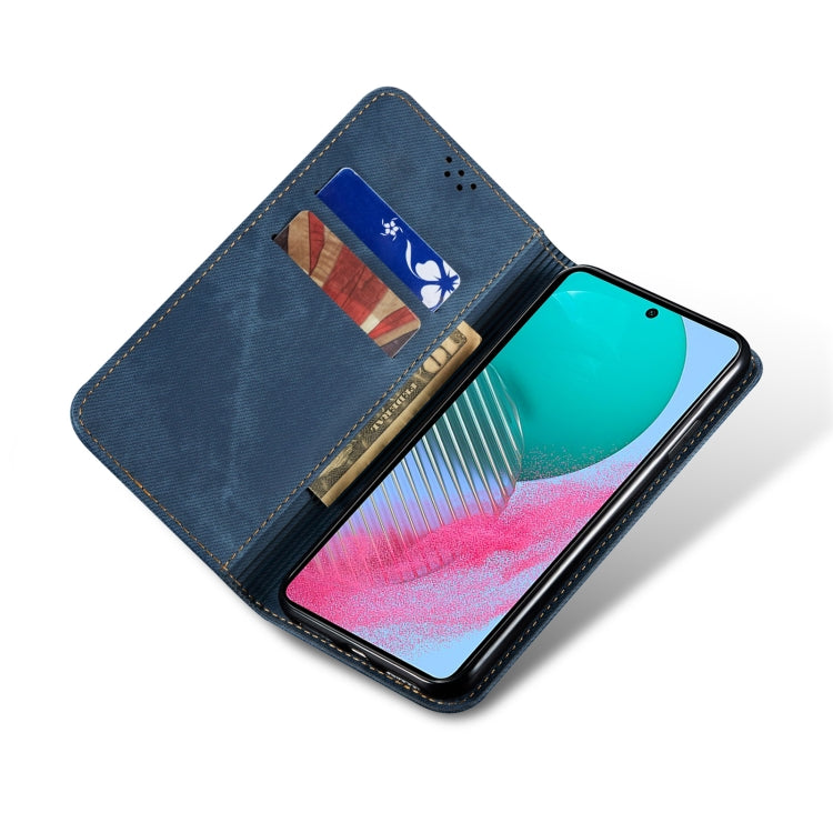For Samsung Galaxy M54 Denim Texture Leather Phone Case