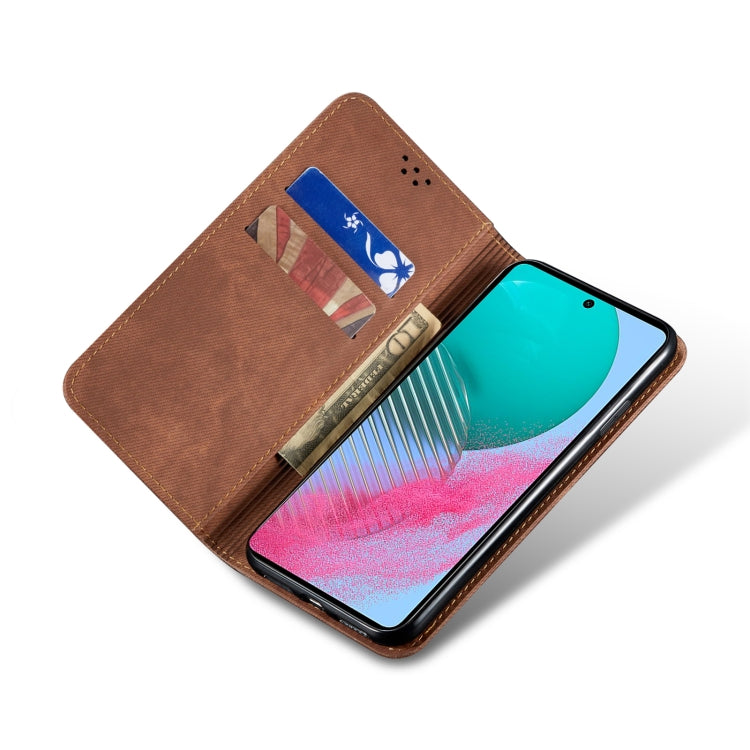 For Samsung Galaxy M54 Denim Texture Leather Phone Case