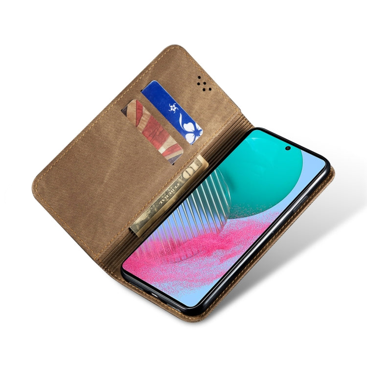 For Samsung Galaxy M54 Denim Texture Leather Phone Case