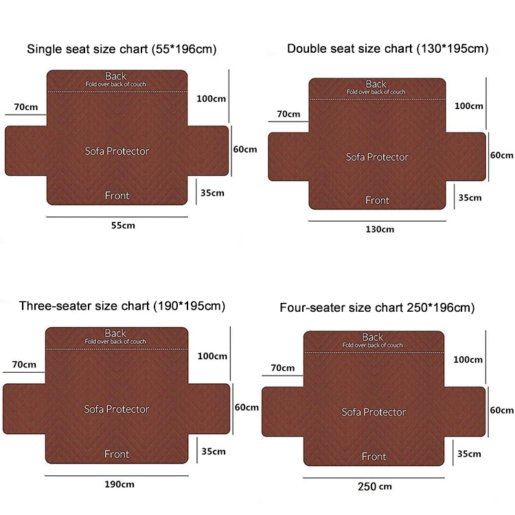 Double-sided Waterproof Pet Cushion Diamond Pattern Sofa Cover, Size:130x196cm