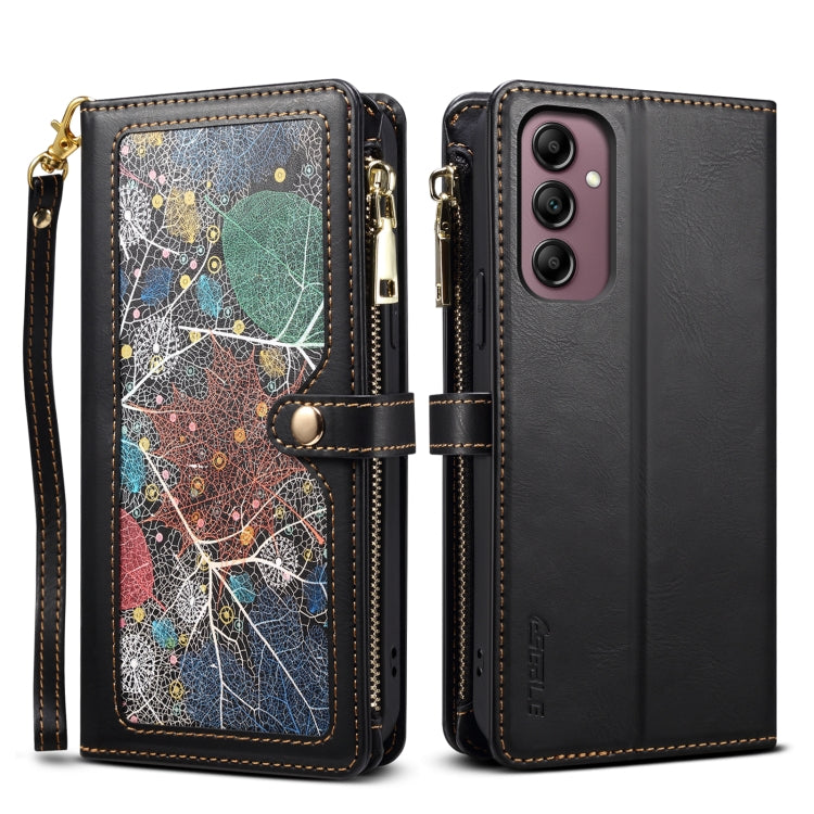 For Samsung Galaxy M54 ESEBLE Star Series Lanyard Zipper Wallet RFID Leather Case