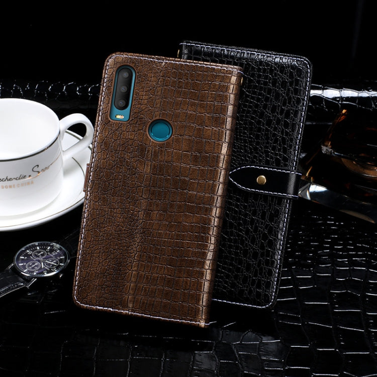For Alcatel 3X (2019) idewei Crocodile Texture Horizontal Flip Leather Case with Holder & Card Slots & Wallet
