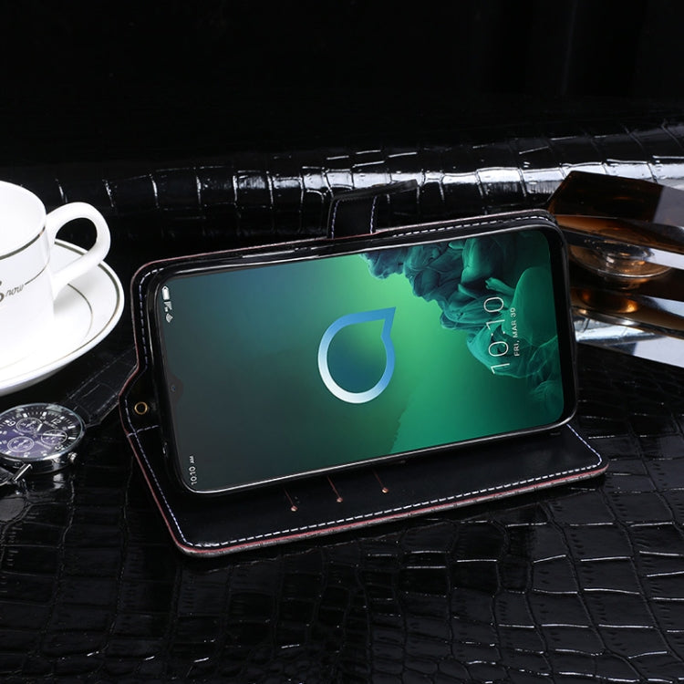 For Alcatel 3X (2019) idewei Crocodile Texture Horizontal Flip Leather Case with Holder & Card Slots & Wallet