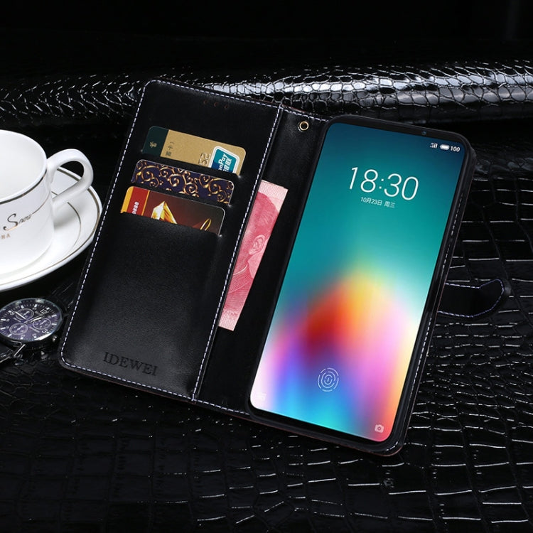 For Meizu 16T idewei Crocodile Texture Horizontal Flip Leather Case with Holder & Card Slots & Wallet