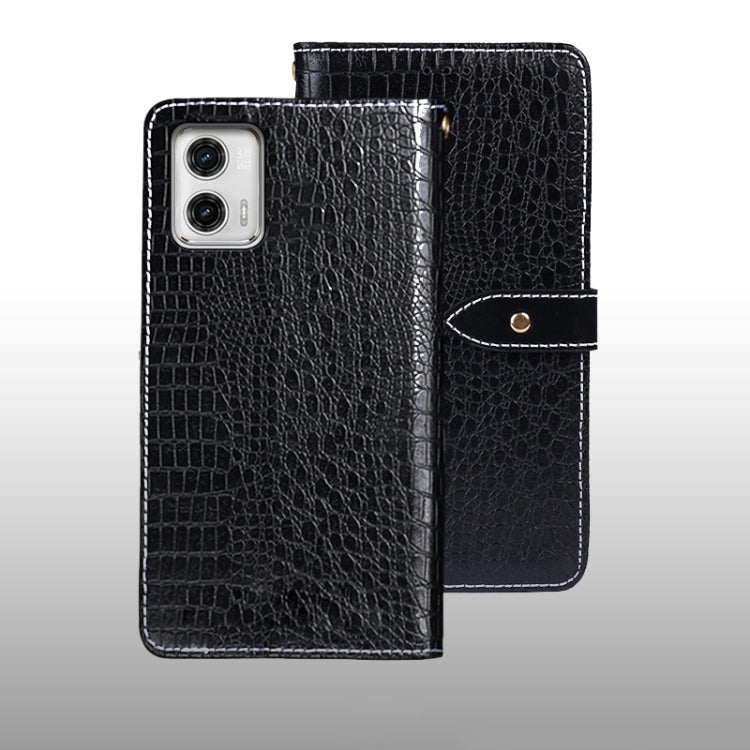 For Motorola Moto G73 idewei Crocodile Texture Leather Phone Case