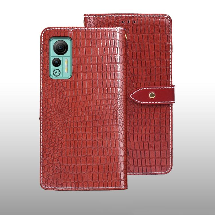 For Ulefone Note 14 idewei Crocodile Texture Leather Phone Case