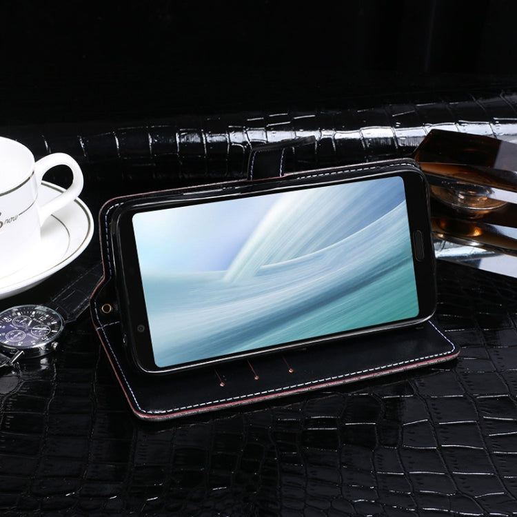 For Sharp Aquos Sense3 Plus idewei Crocodile Texture Horizontal Flip Leather Case with Holder & Card Slots & Wallet