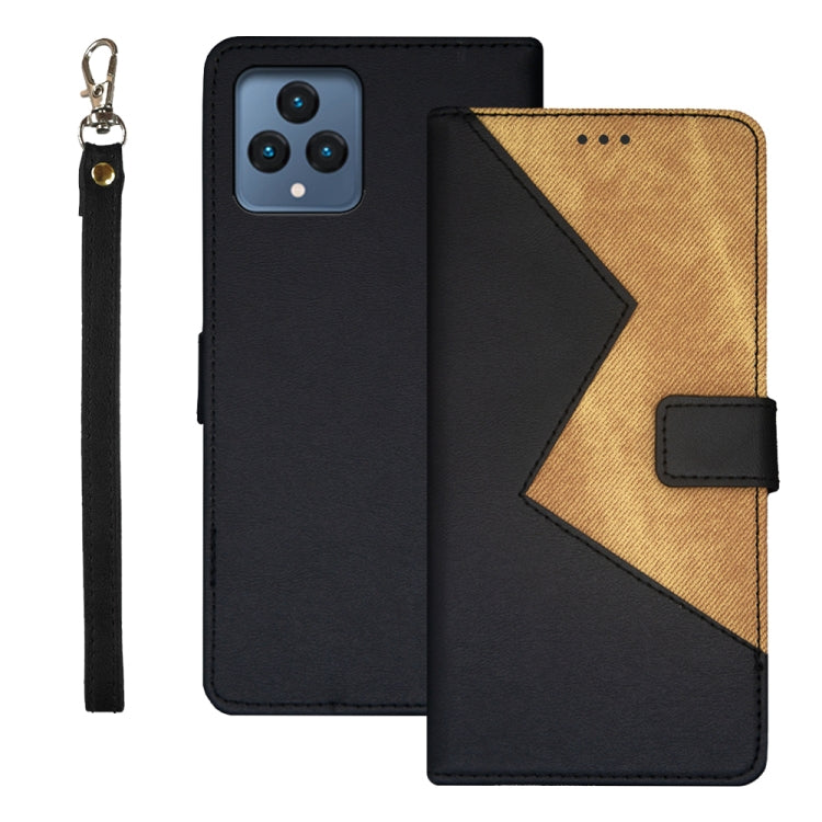 For T-Mobile REVVL 6 5G idewei Two-color Splicing Leather Phone Case
