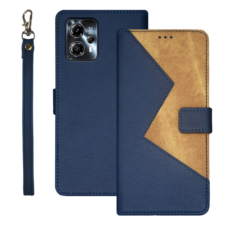For Motorola Moto G23/G13 idewei Two-color Splicing Leather Phone Case