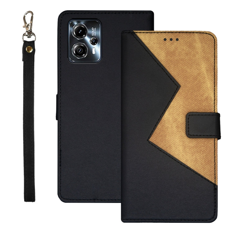 For Motorola Moto G23/G13 idewei Two-color Splicing Leather Phone Case