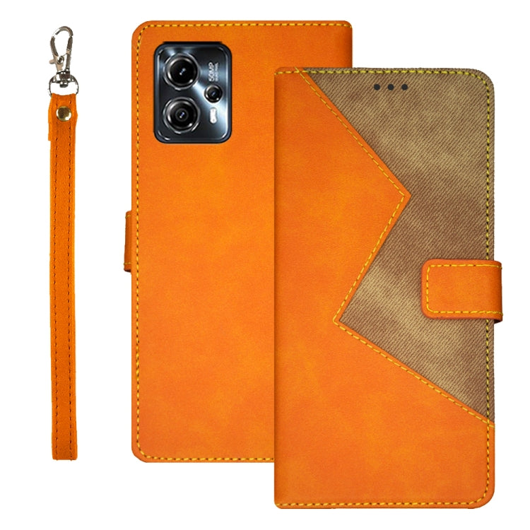 For Motorola Moto G23/G13 idewei Two-color Splicing Leather Phone Case