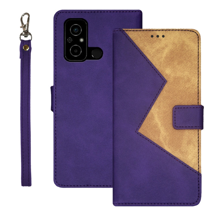 For Xiaomi Poco C55/Redmi 12C/Redmi 11A idewei Two-color Splicing Leather Phone Case