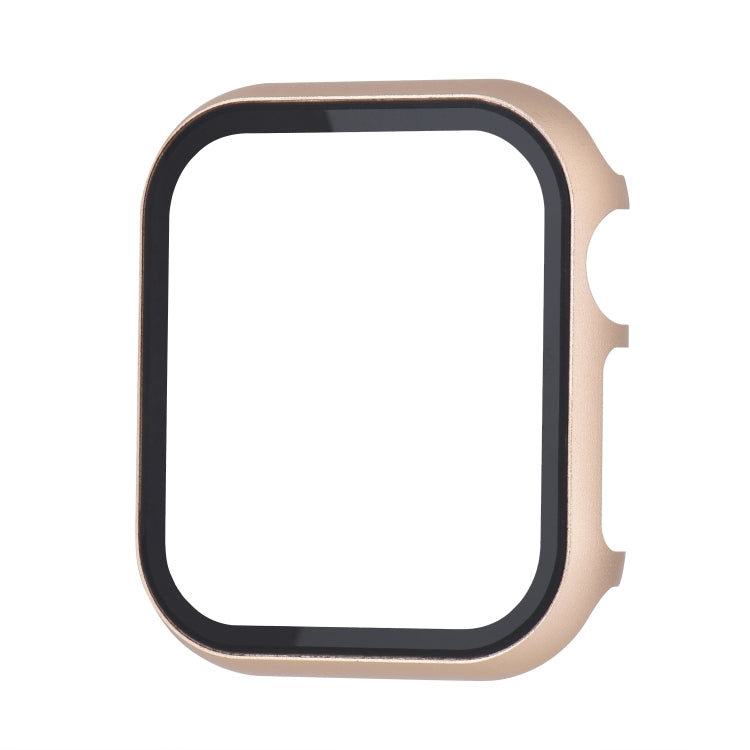 For Apple Watch Series 8&7 45mm Metal Frame + Tempered Glass Protector Case