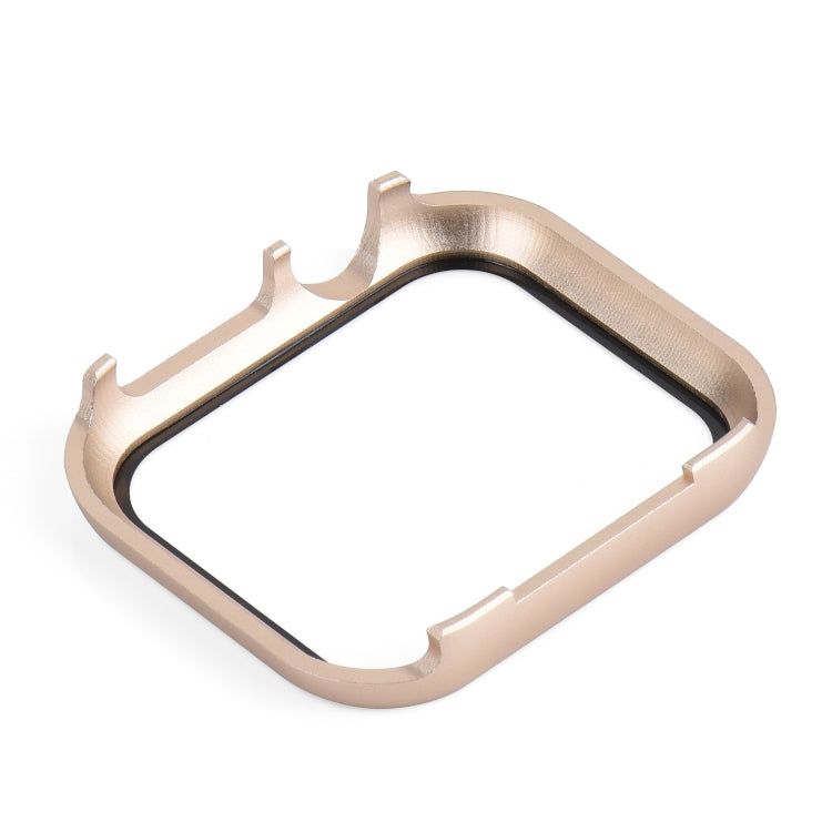 For Apple Watch Series 8&7 45mm Metal Frame + Tempered Glass Protector Case