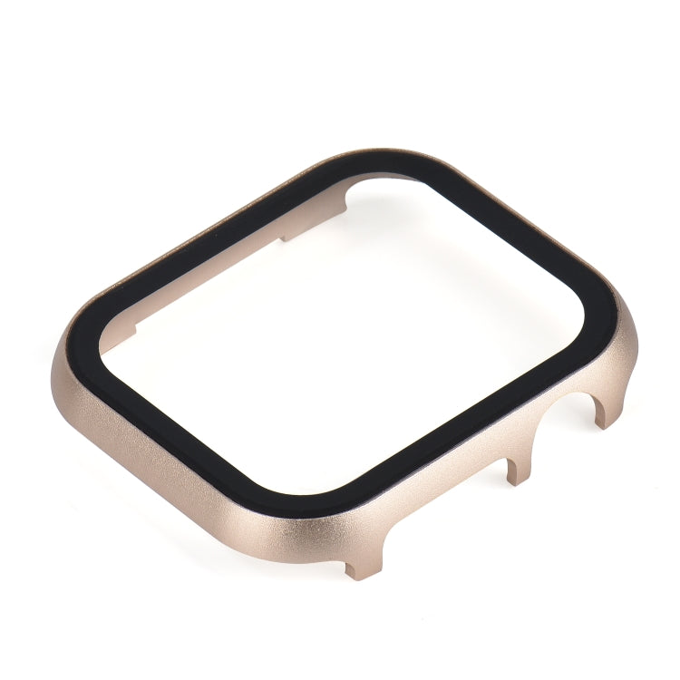 For Apple Watch Series 8&7 45mm Metal Frame + Tempered Glass Protector Case
