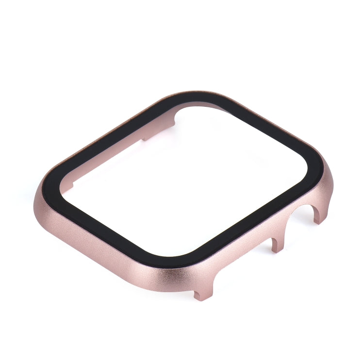 For Apple Watch Series 8&7 45mm Metal Frame + Tempered Glass Protector Case