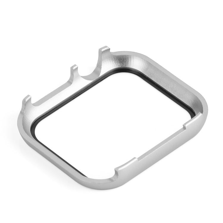 For Apple Watch Series 8&7 45mm Metal Frame + Tempered Glass Protector Case