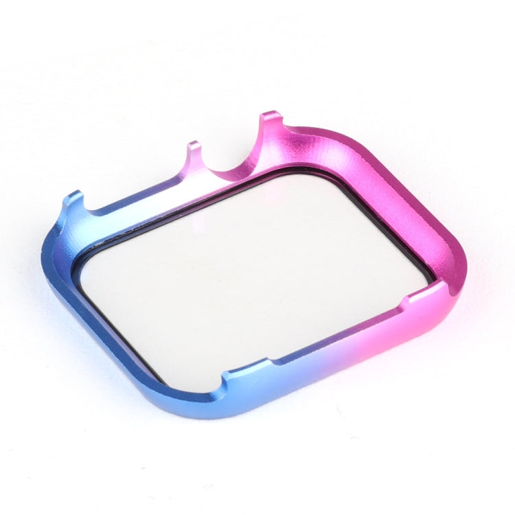 For Apple Watch Series 8&7 41mm Metal Frame + Tempered Glass Protector Case