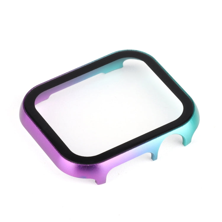 For Apple Watch Series 8&7 41mm Metal Frame + Tempered Glass Protector Case