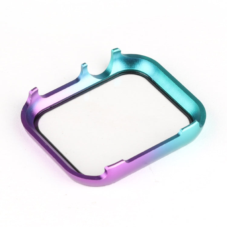 For Apple Watch Series 8&7 41mm Metal Frame + Tempered Glass Protector Case