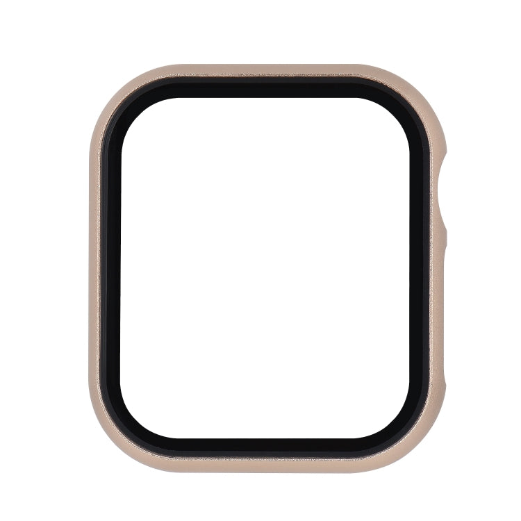 For Apple Watch Series 8&7 41mm Metal Frame + Tempered Glass Protector Case