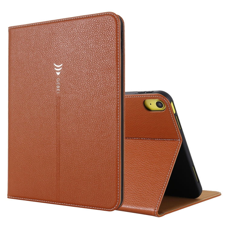 For iPad 10th Gen 10.9 2022 GEBEI Silk Texture Flip Tablet Leather Case