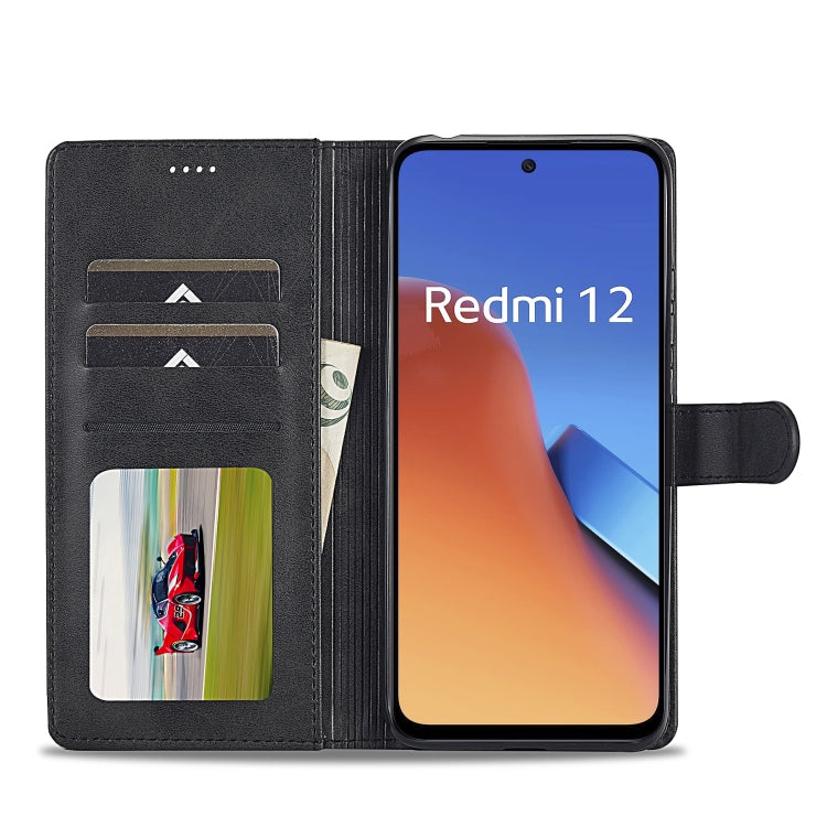 For Xiaomi Redmi 12 4G Global LC.IMEEKE Calf Texture Leather Phone Case