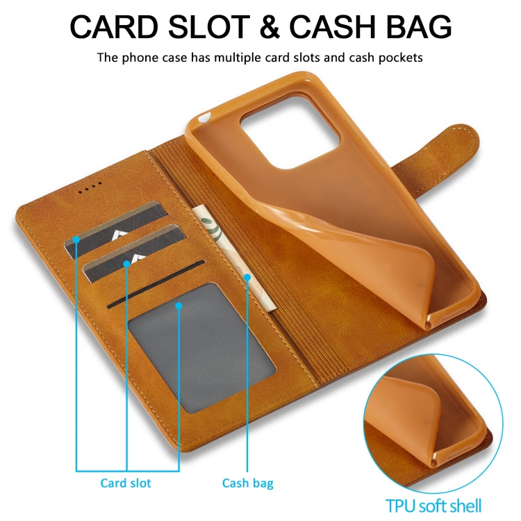 For Xiaomi Redmi 12 4G Global LC.IMEEKE Calf Texture Leather Phone Case