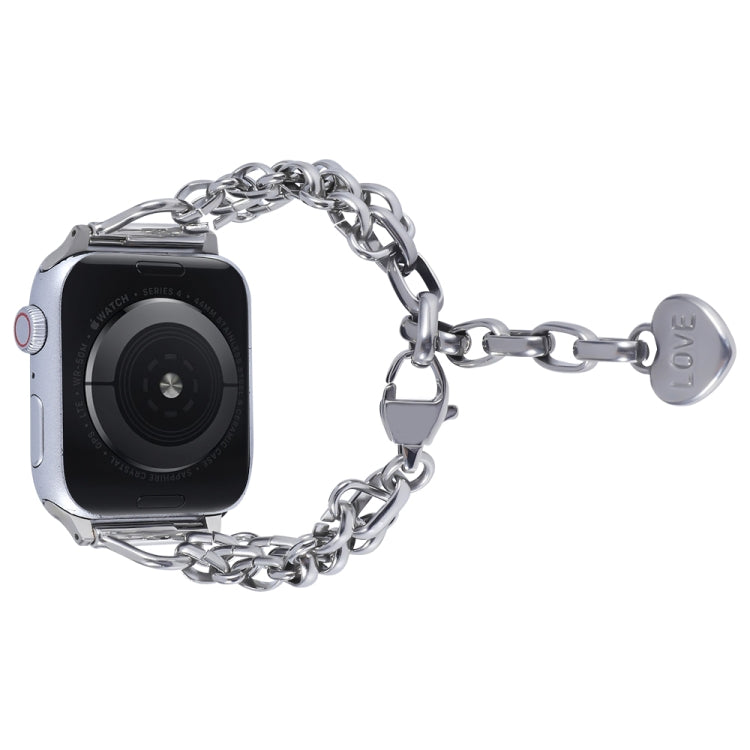 Stainless Steel Three Row Chain Watch Band For Apple Watch Ultra 49mm&Watch Ultra 2 49mm / Series 9&8&7 45mm / SE 3&SE 2&6&SE&5&4 44mm / 3&2&1 42mm