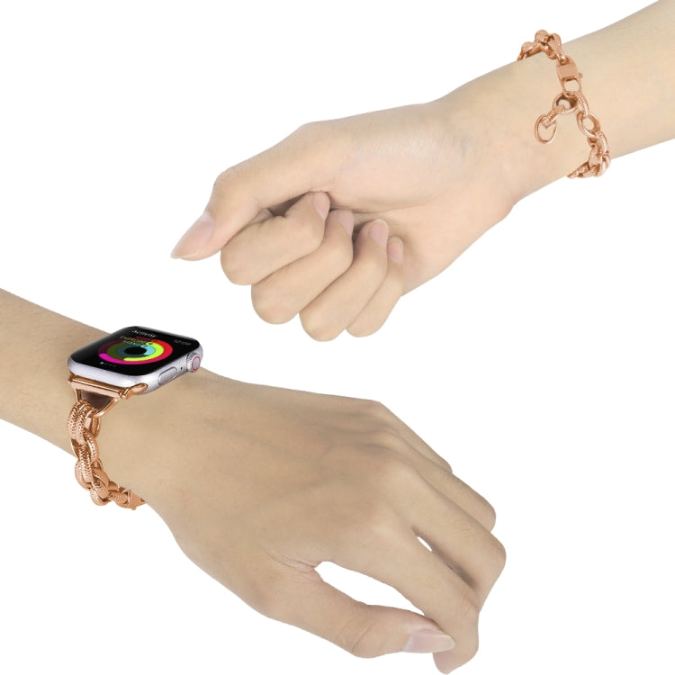Metal Ripple Twist Chain Watch Band For Apple Watch Ultra 49mm&Watch Ultra 2 49mm / Series 9&8&7 45mm / SE 3&SE 2&6&SE&5&4 44mm / 3&2&1 42mm