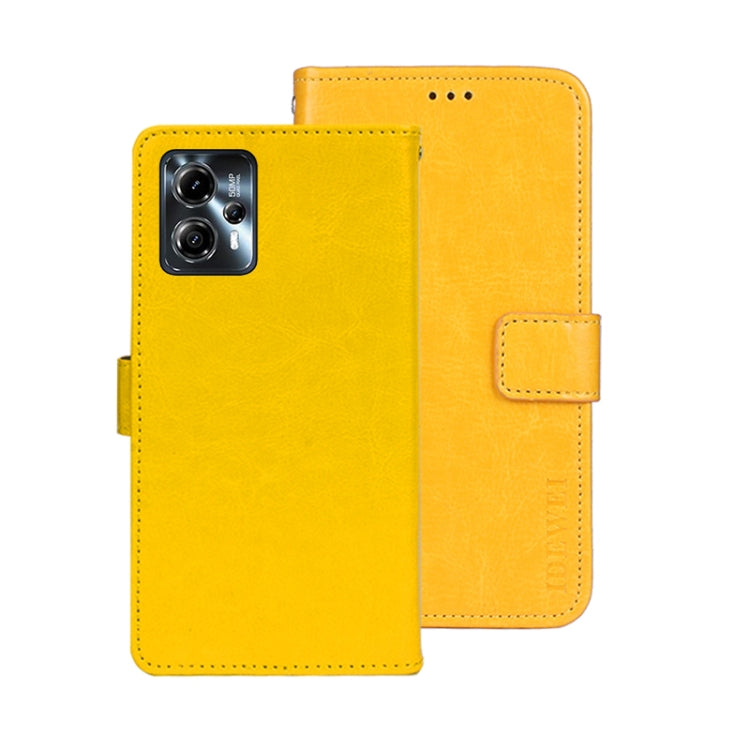 For Motorola Moto G23/G13 idewei Crazy Horse Texture Leather Phone Case with Holder