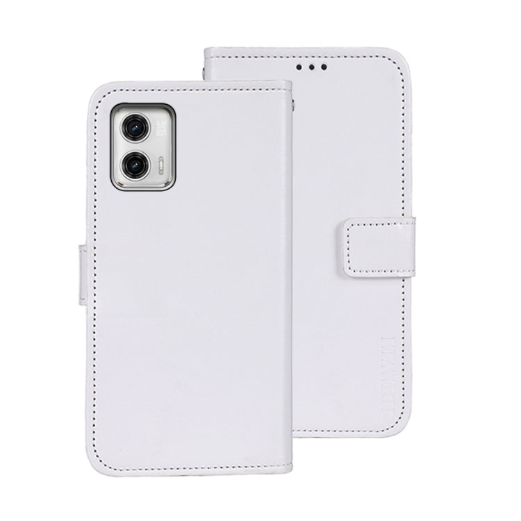 For Motorola Moto G73 idewei Crazy Horse Texture Leather Phone Case with Holder