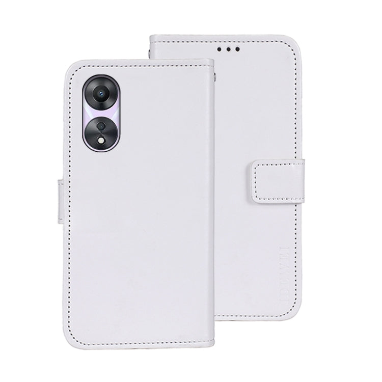 For OPPO A78 5G Global/A58x/A58 5G idewei Crazy Horse Texture Leather Phone Case with Holder