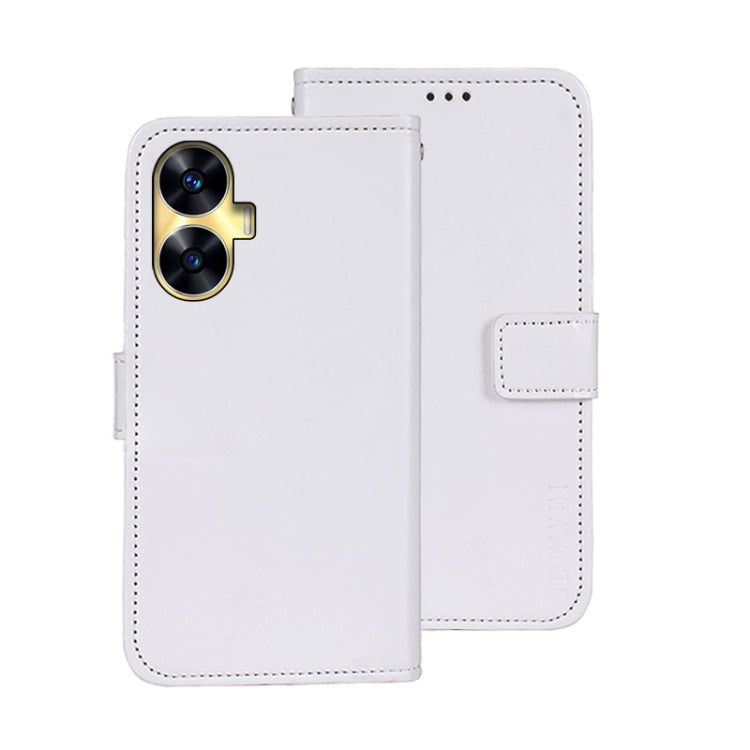 For Realme C55 4G idewei Crazy Horse Texture Leather Phone Case with Holder