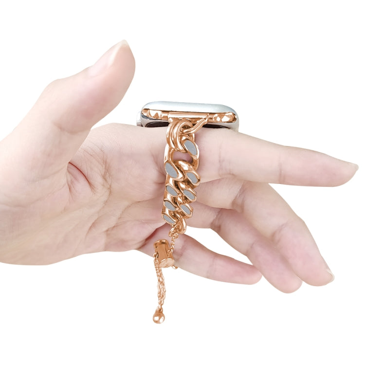 Metal Night Light Chain Watch Band For Apple Watch Series 9&8&7 41mm / SE 3&SE 2&6&SE&5&4 40mm / 3&2&1 38mm