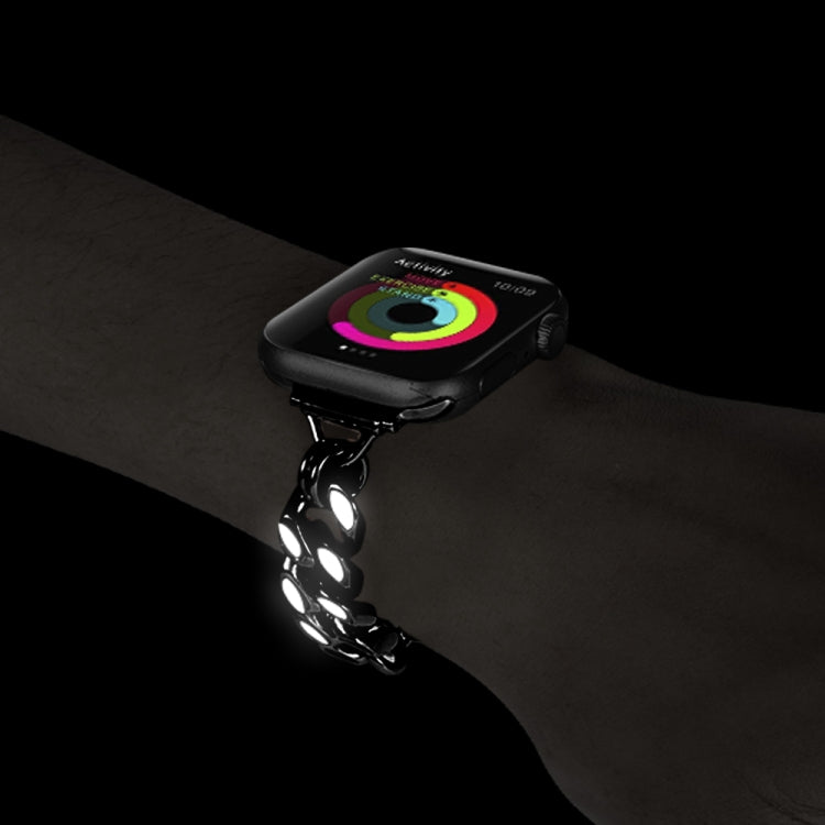 Metal Night Light Chain Watch Band For Apple Watch Series 9&8&7 41mm / SE 3&SE 2&6&SE&5&4 40mm / 3&2&1 38mm