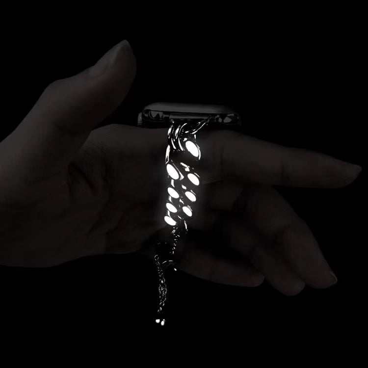 Metal Night Light Chain Watch Band For Apple Watch Series 9&8&7 41mm / SE 3&SE 2&6&SE&5&4 40mm / 3&2&1 38mm