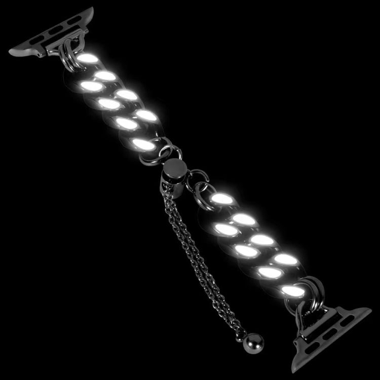 Metal Night Light Chain Watch Band For Apple Watch Series 9&8&7 41mm / SE 3&SE 2&6&SE&5&4 40mm / 3&2&1 38mm