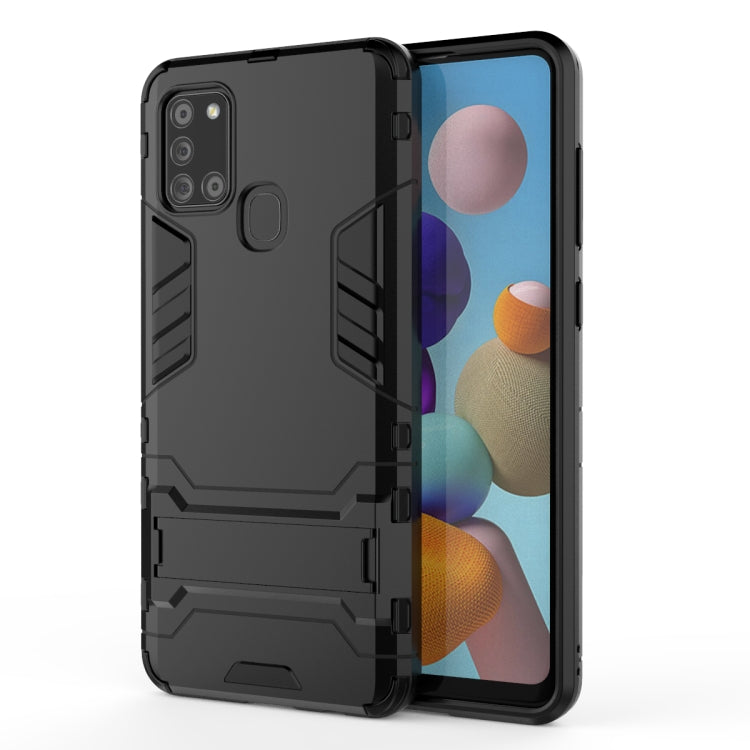 For Galaxy A21s PC + TPU Shockproof Protective Case with Holder