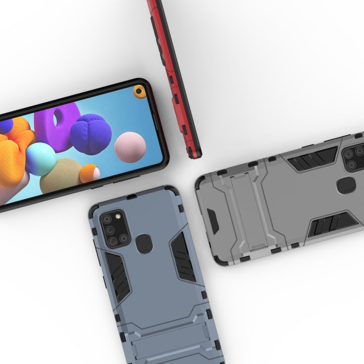 For Galaxy A21s PC + TPU Shockproof Protective Case with Holder