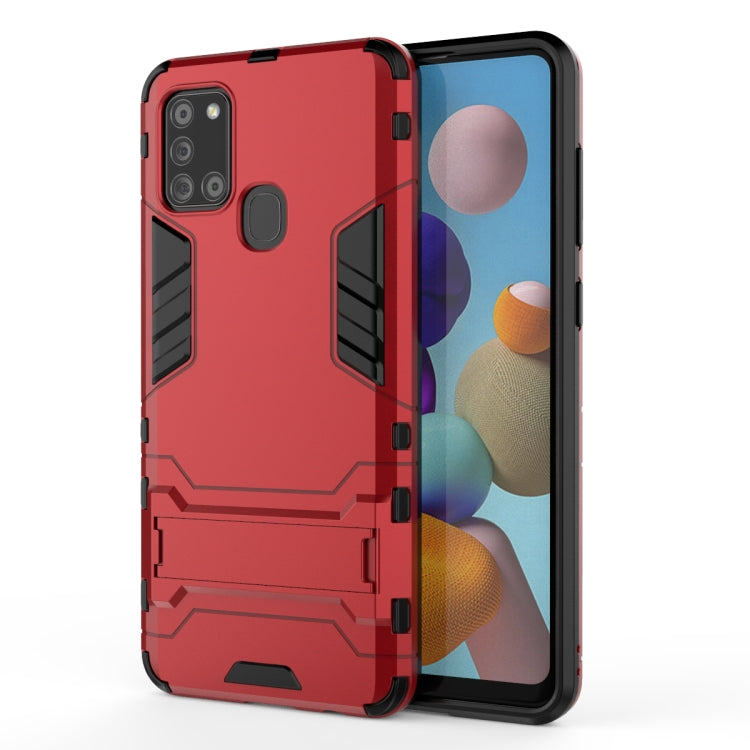 For Galaxy A21s PC + TPU Shockproof Protective Case with Holder