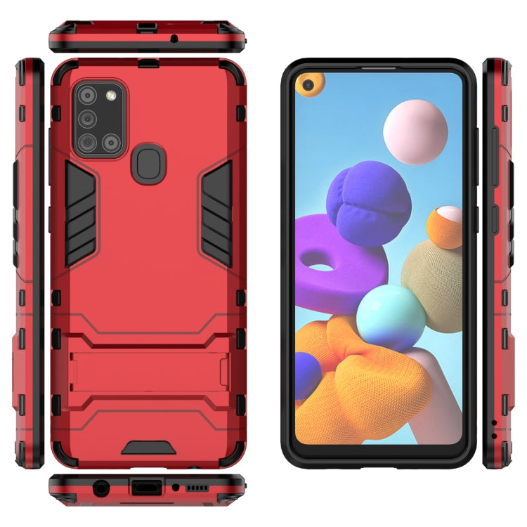 For Galaxy A21s PC + TPU Shockproof Protective Case with Holder